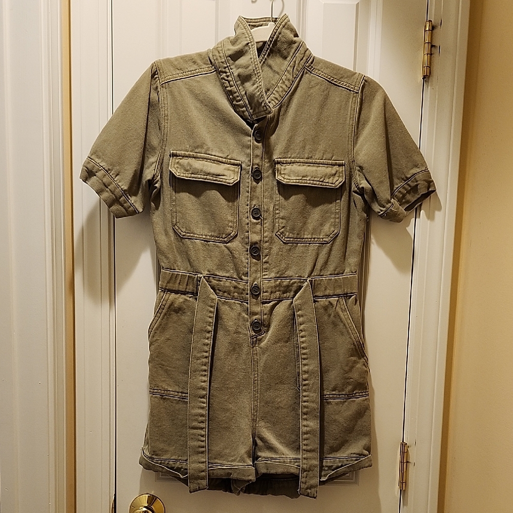 Lulus Army Green Denim Jumpsuit